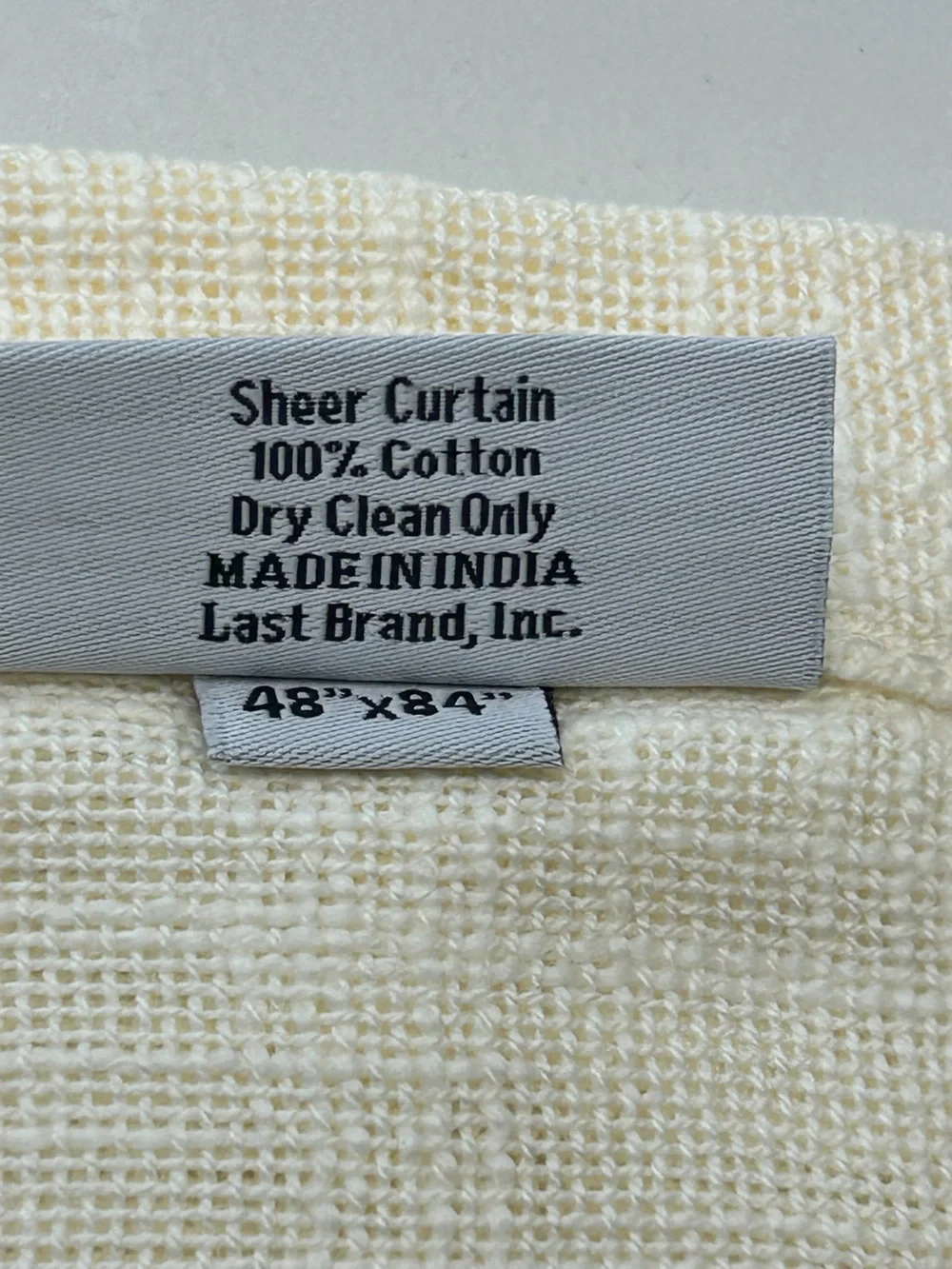 NWOT QUINCE Set Of 2 48x84 Cotton Sheer Curtains Ivory 9934